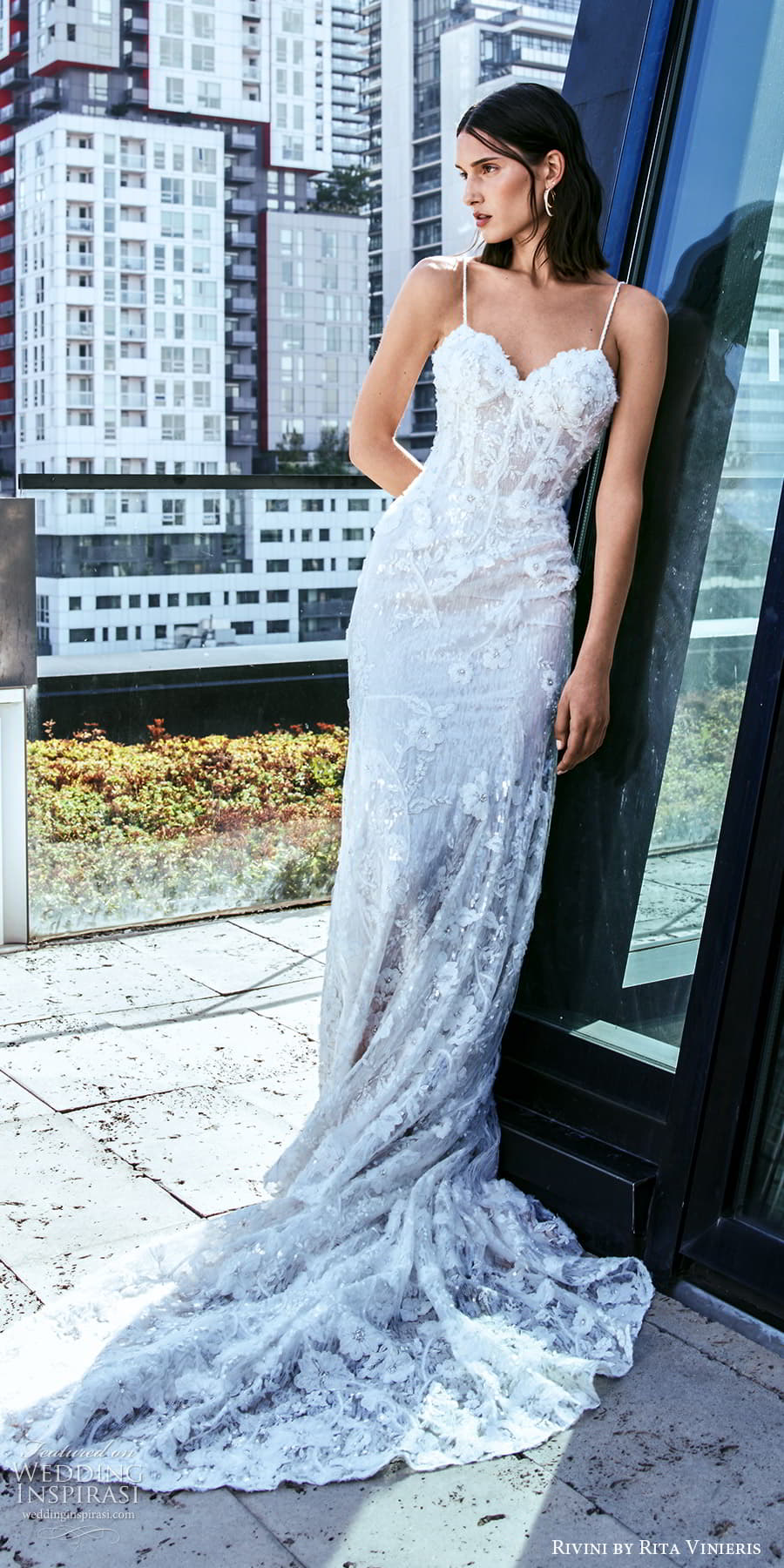 rivini rita vinieris fall 2024 bridal sleeveless thin straps sweetheart neckline fully embellished lace sheath wedding dress (3) mv