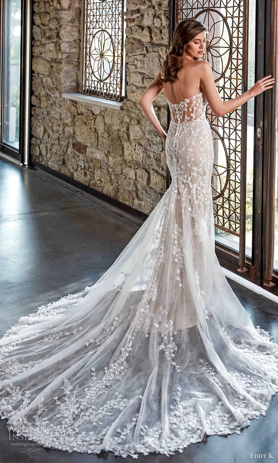 eddy k 2025 milano couture bridal off shoulder draped flutter sleeves strapless sweetheart neckline embellished fit fflare mermaid wedding dress chapel train sheer back (6) bv eddy k 2025 milano couture bridal off shoulder draped flutter sleeves strapless sweetheart neckline embellished fit fflare mermaid wedding dress chapel train sheer back (6) bv