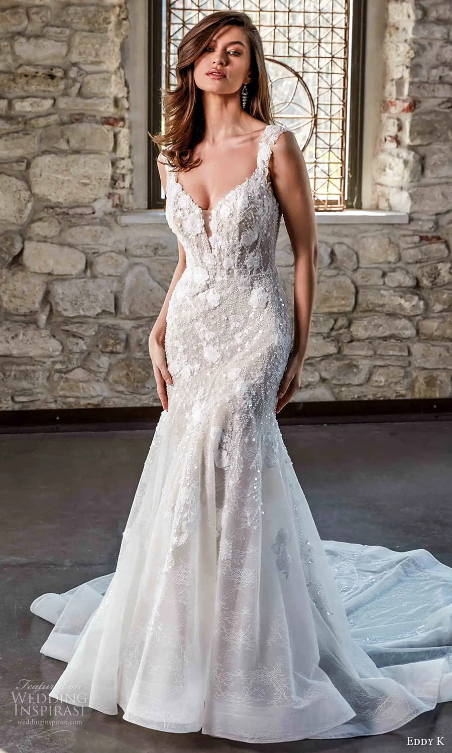 eddy k 2025 milano couture bridal sleeveless thick straps sweetheart neckline heavily embellished bodice fit flare mermaid wedding dress chapel train (9) mv eddy k 2025 milano couture bridal sleeveless thick straps sweetheart neckline heavily embellished bodice fit flare mermaid wedding dress chapel train (9) mv