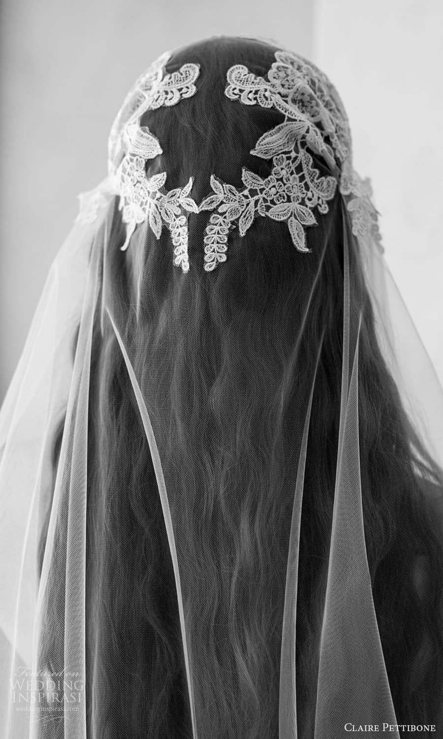 claire pettibone spring 2026 bridal strapless sweetheart embellished sheath wedding dress chapel train veil (5) bv claire pettibone spring 2026 bridal strapless sweetheart embellished sheath wedding dress chapel train veil (5) bv