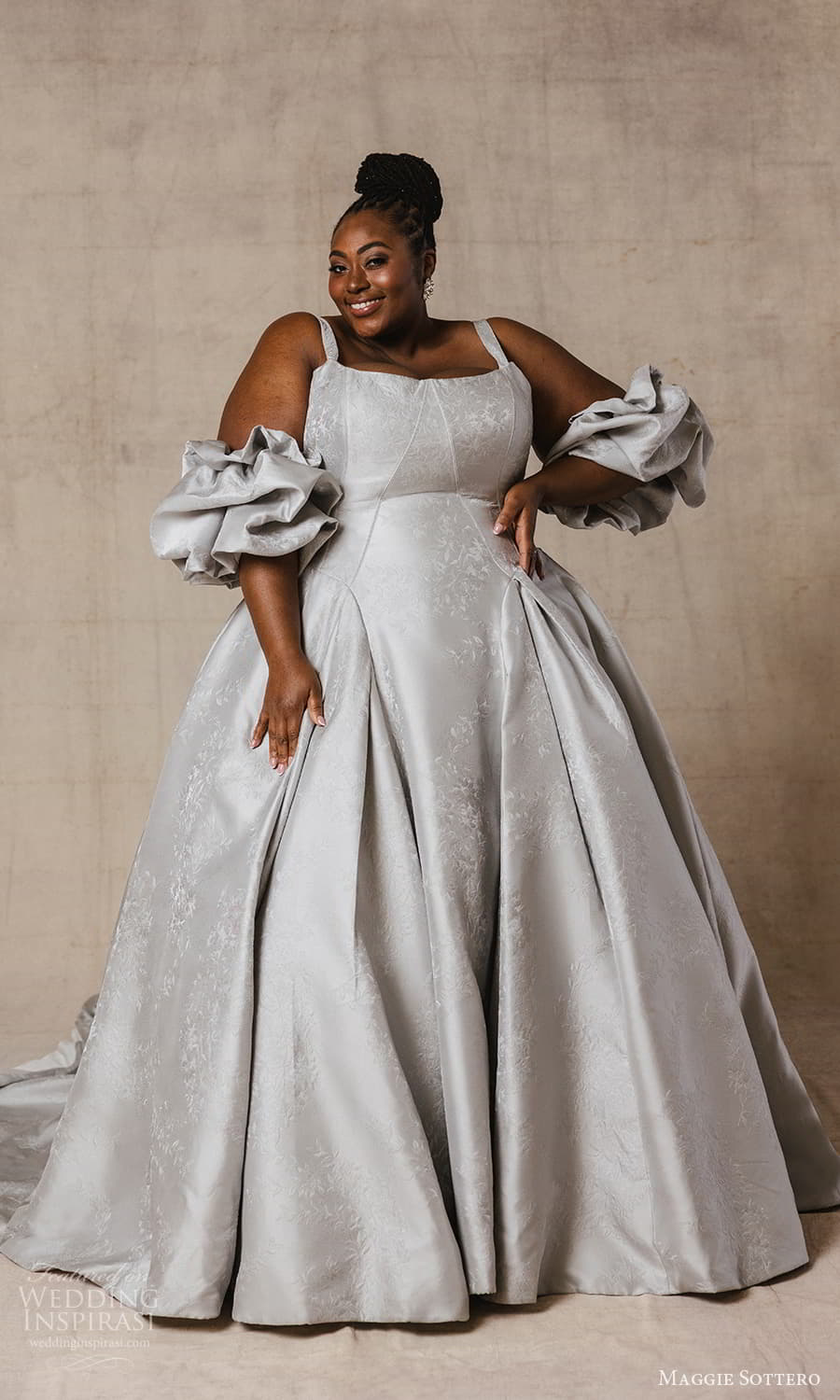 maggie sottero spring 2026 bridal detached puff sleeves sleeveless thick straps square neckline clean minimalist a line ball gown wedding dress chapel train (4) mv maggie sottero spring 2026 bridal detached puff sleeves sleeveless thick straps square neckline clean minimalist a line ball gown wedding dress chapel train (4) mv